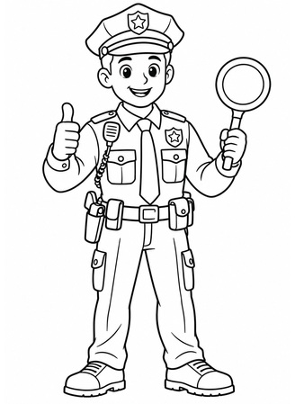 Ausmalbild Polizist