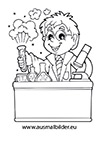 Ausmalbild Chemiker