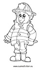 Ausmalbild Feürwehrmann
