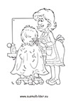 Ausmalbild Friseur