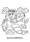 Ausmalbild Pilot