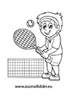 Ausmalbild Tennis Spieler