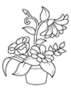 Ausmalbild Blumen im Topf