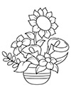 Ausmalbild Sonnenblume im Topf