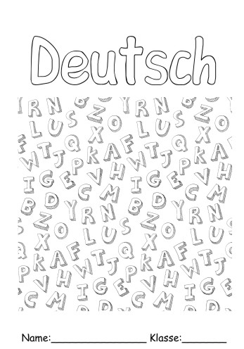 Deckblätter Deutsch 12 - Deutsch zum ausmalen