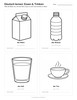 Ausmalbild Arbeitsblatt Milch Wasser Saft Tee