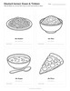 Ausmalbild Arbeitsblatt Nudeln Reis Suppe Pizza