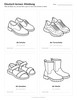 Ausmalbild Arbeitsblatt Schuhe Turnschuhe Sandalen Stiefel