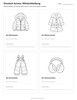 Ausmalbild Arbeitsblatt Winterjacke Wintermantel Schneehose Ohrenschützer