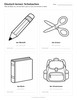 Ausmalbild Arbeitsblatt Bleistift Schere Buch Schulranzen