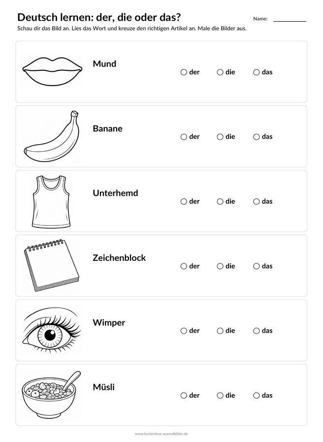 Ausmalbild Artikel Mund Banane Unterhemd