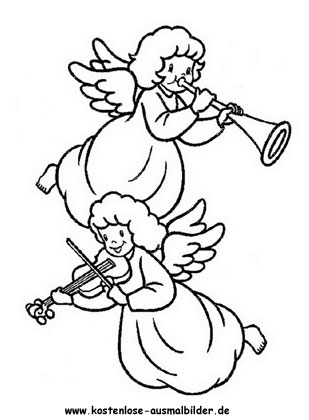 Ausmalbild musizierende Engel zum ausmalen
