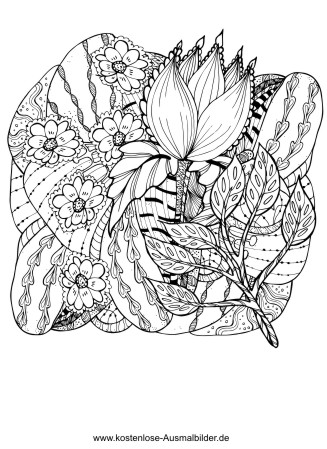 Ausmalbild Blumengesteck