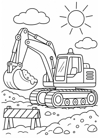 Ausmalbild Bagger