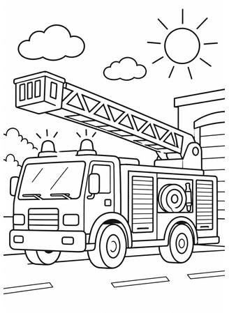 Ausmalbild Feuerwehrauto