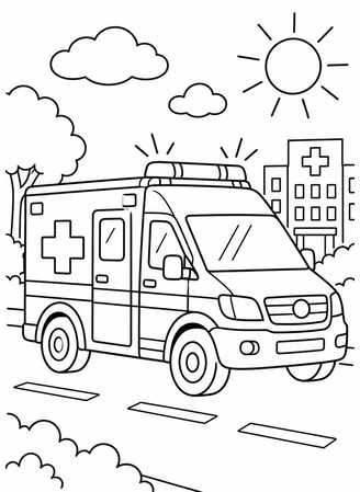 Ausmalbild Krankenwagen