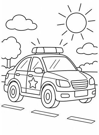 Ausmalbild Polizeiauto