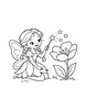 Ausmalbild Fee zaubert Blume