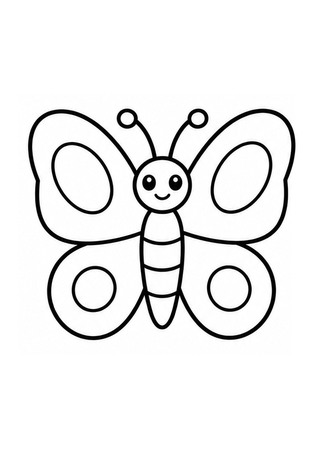 Ausmalbild Einfacher Schmetterling
