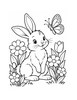 Ausmalbild Hase auf der Frühlingswiese