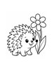 Ausmalbild Igel mit Frühlingsblume