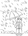 Ausmalbilder Junge im Regen