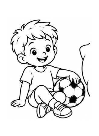 Ausmalbild Kind macht Spielpause