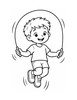 Ausmalbild Kind springt Seil