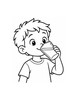 Ausmalbild Kind trinkt Wasser