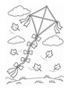 Ausmalbild Drachen im Herbstwind