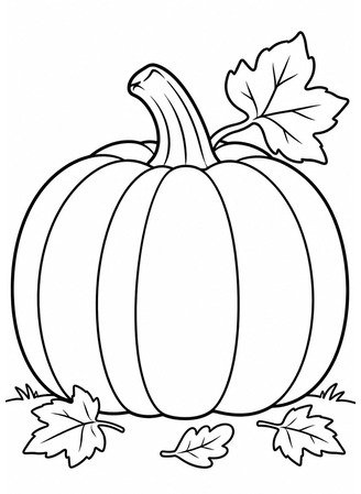 Ausmalbild Grosser Kürbis im Herbst