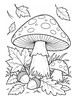 Ausmalbild Fliegenpilz im Herbst