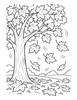 Ausmalbild Grosser Herbstbaum im Wind