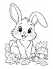 Ausmalbild Hase im Herbstlaub