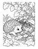 Ausmalbild Igel bereitet sich auf Winterschlaf vor