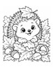 Ausmalbild Igel im Herbstlaub