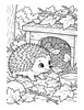 Ausmalbild Igel im Winterquartier