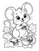 Ausmalbild Maus mit Kastanie