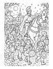 Ausmalbild St Martin mit Kindern und Laternen