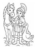 Ausmalbild St Martin mit Pferd und Gans