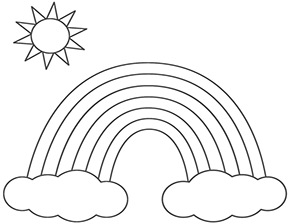 Ausmalbild Regenbogen Corona