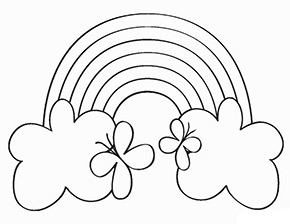 Ausmalbild bunter Regenbogen gratis Ausdrucken
