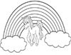 Ausmalbild Regenbogen junges Einhorn