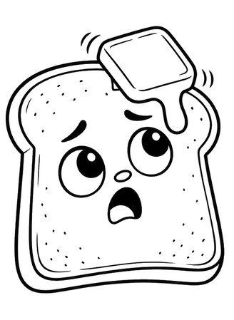 Ausmalbild Erschrockener Toast