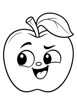 Ausmalbild Frecher Apfel