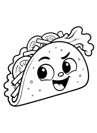 Ausmalbild Frecher Taco