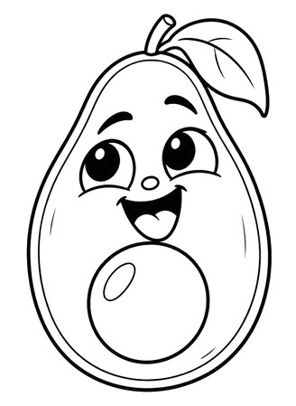 Ausmalbild Fröhliche Avocado