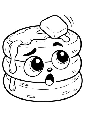 Ausmalbild Pfannkuchen mit Butter