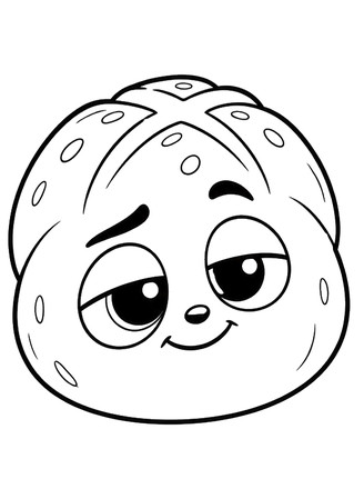 Ausmalbild Verschlafenes Brötchen