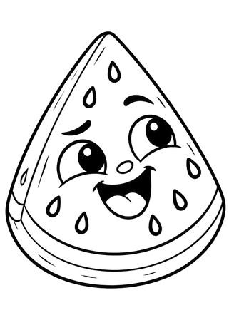 Ausmalbild Wassermelonenstück
